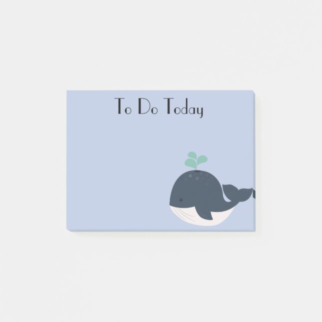 Post-it Notes Baleine Bleue et Blanche (Devant)
