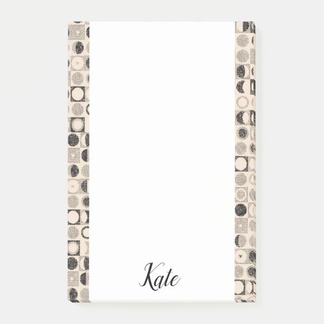 Post-it Notes Beige Marron Cercles (Devant)