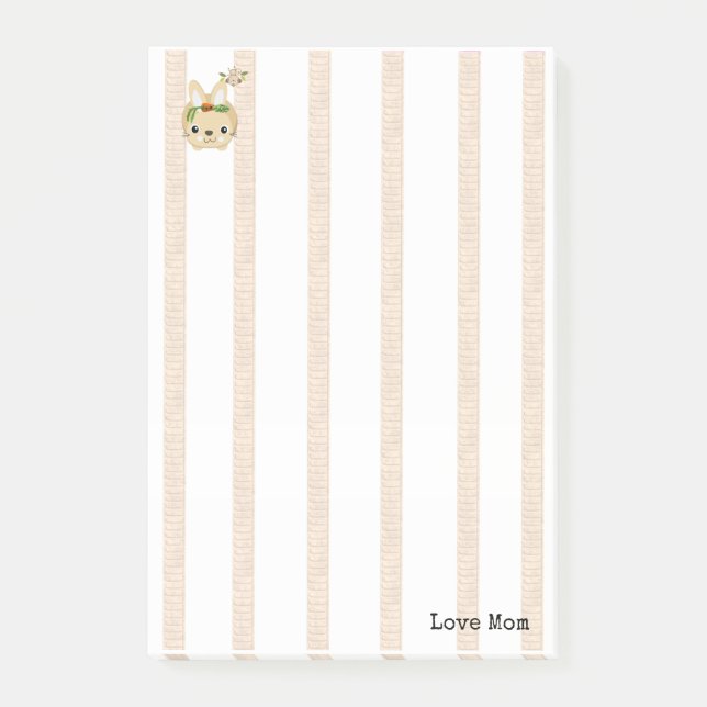 Post-it® Notes Beige & Rayure Blanche (Devant)