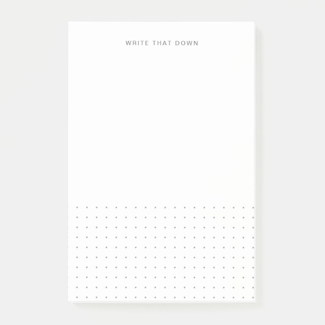 Post-it Notes blanches grises pointillées modernes (Devant)