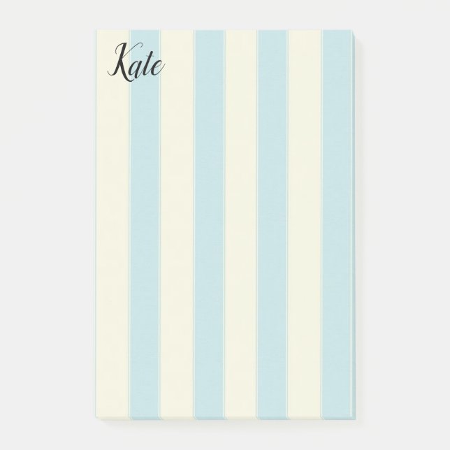 Post-it Notes Blau Beige Streifen Klebezettel (Vorderseite)