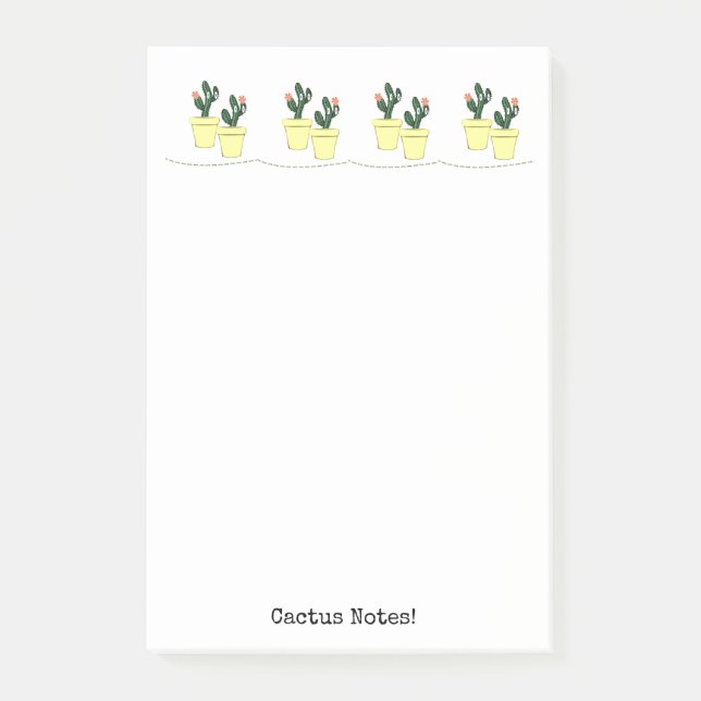 Post-it® Notes Cactus Pots Jaunes  (Devant)