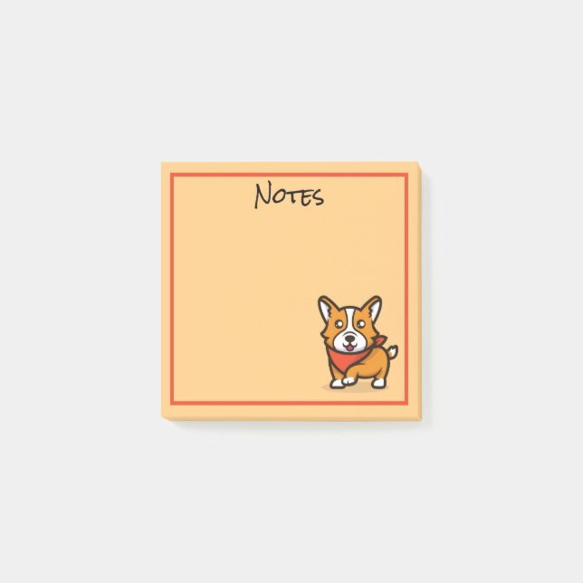 Post-It Notes Chien Corgi Mignon (Devant)