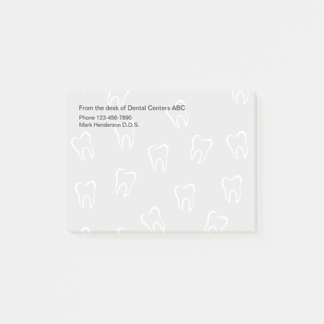 Post-it® Notes collantes de bureau de motif dentaire de (Devant)