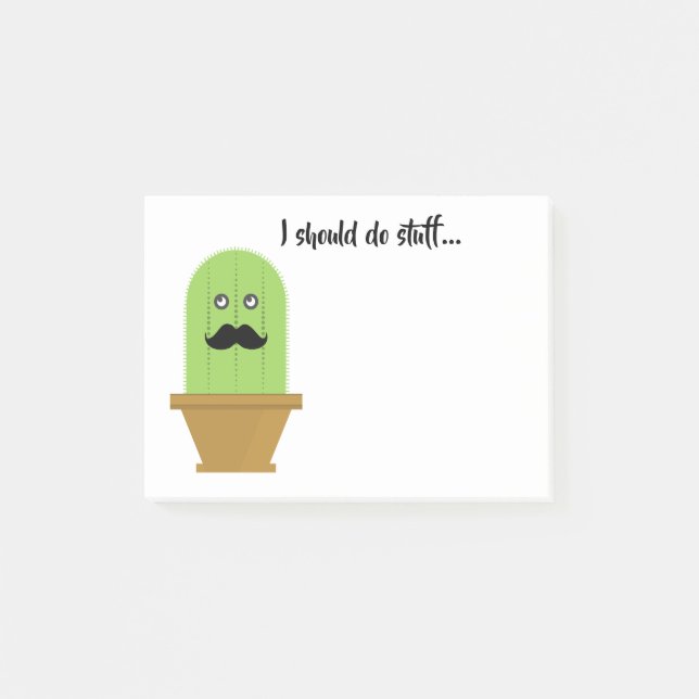 Post-it® Notes collantes de Mustache Cactus (Devant)