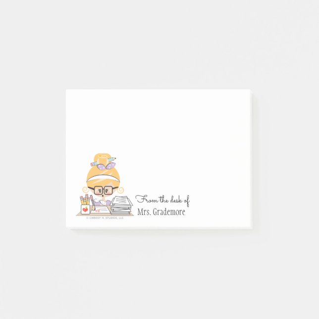 Post-it® Notes collantes de professeur blondes (Devant)