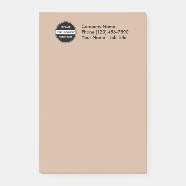 Post-it® Notes collantes du logo de l'entreprise (Devant)