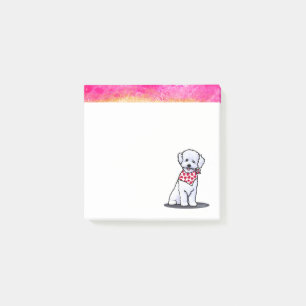 Post-it® Notes d'Art Bichon Rose Et Or