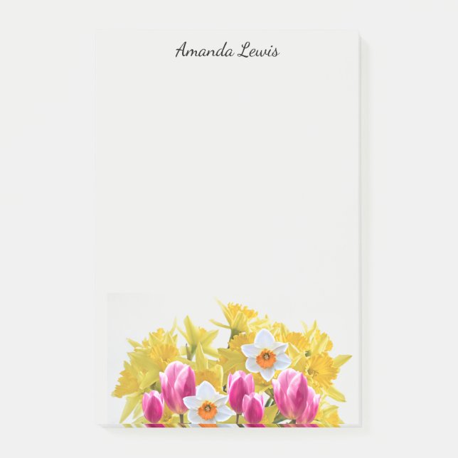 Post-it® Notes de fleurs de jonquille jaunes personnalisées (Devant)