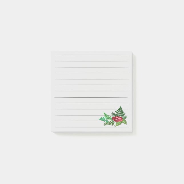 Post-it® Notes de fougères et de fleurs (Devant)