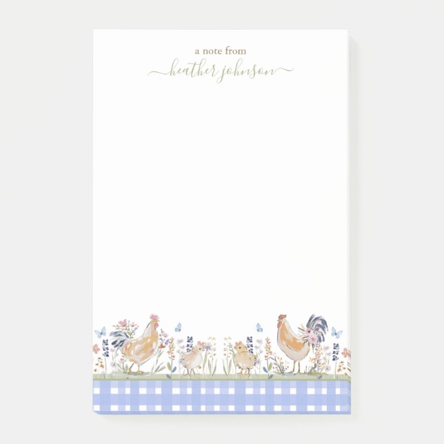 Post-it® Notes de Hearthlight Printemps Douce Gingham de Pr (Devant)
