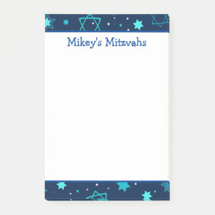 Post-it® Notes de Mitzvah - Étoile de David bleue 