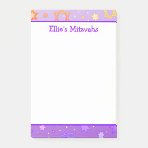 Post-it® Notes de Mitzvah - Étoile de David violette