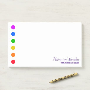 Post-it® Notes de modèle de ligne de points arc-en-ciel min