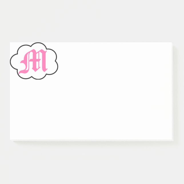 Post-it® Notes de monogramme M initial (Devant)