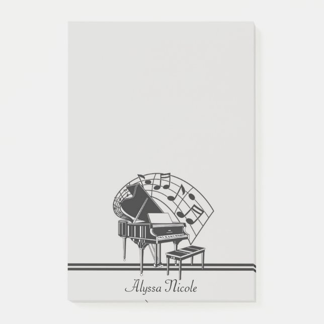 Post-it® Notes de musique Black White Piano personnalisées (Devant)