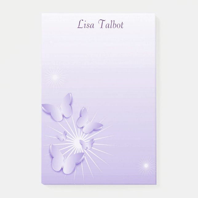 Post-it® Notes de post-it assez pourpres de papillons (Devant)