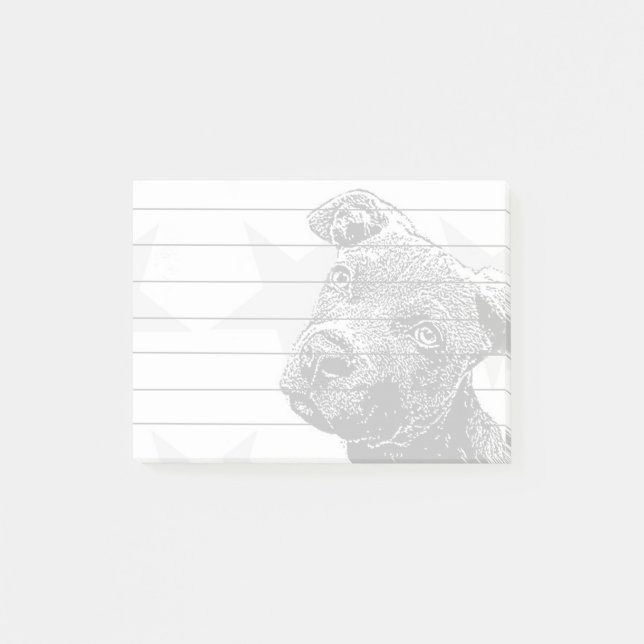 Post-it® Notes de post-it de chiot de Pitbull (Devant)