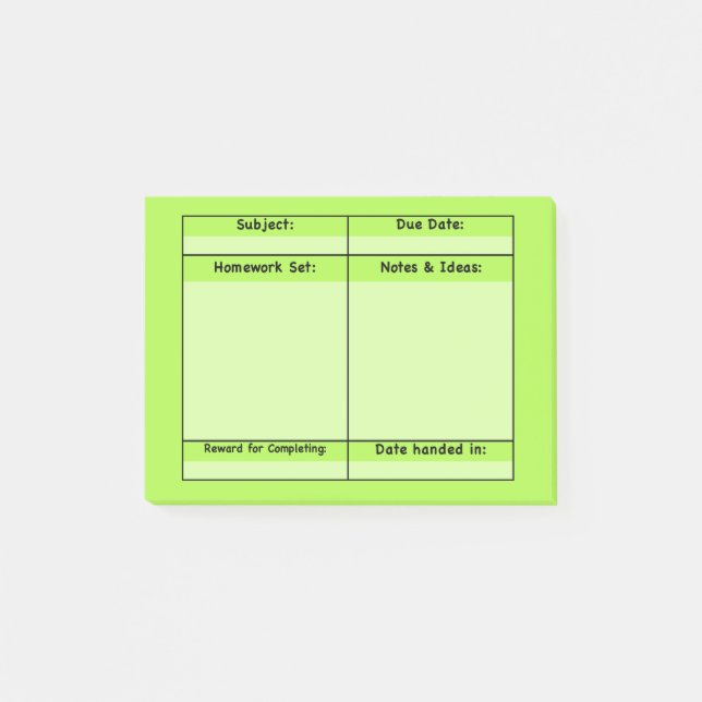 Post-it® Notes de post-it de projet de travail (Devant)