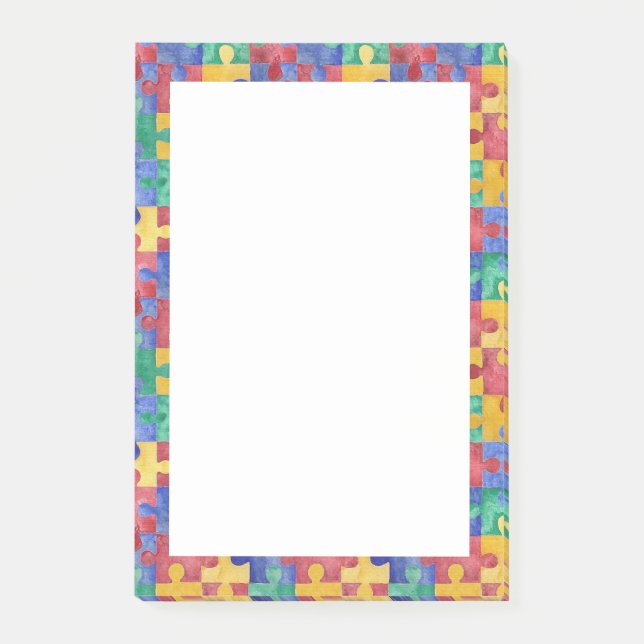Post-it® Notes de post-it de puzzle d'aquarelle de (Devant)