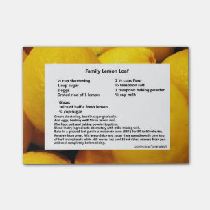 Post-it® Notes de post-it de recette de pain de citron