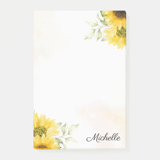 Post-it® Notes de post-it de tournesol personnalisées (Devant)
