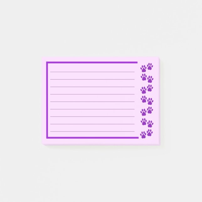 Post-it® Notes de post-it Empreinte de patte violet (Devant)