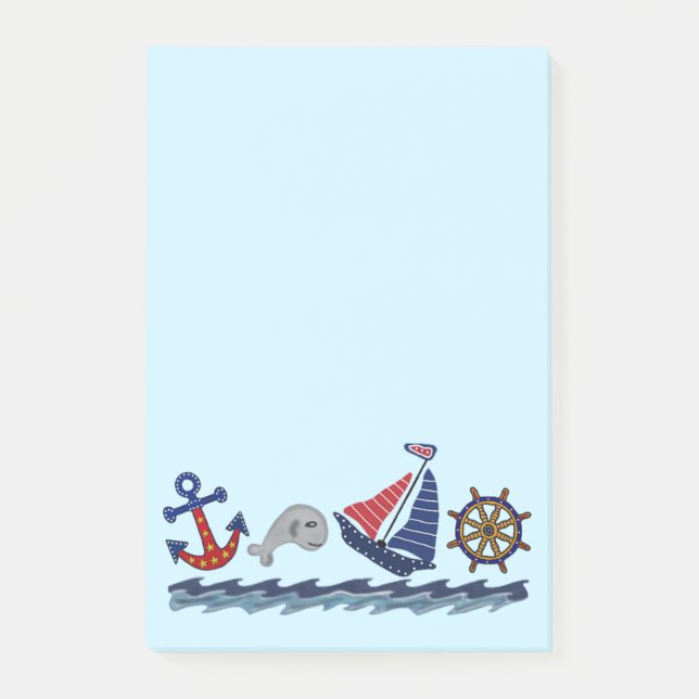 Post-it® Notes de post-it nautiques de motif (Devant)