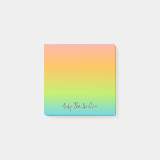 Post-it® Notes de post-it Ombre Pastel Rainbow personnalisé (Devant)