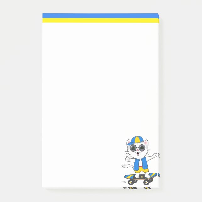 Post-it® Notes de post-it pour le chat de patinage mignon (Devant)