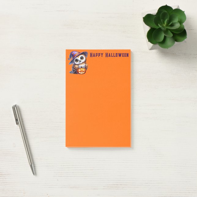 Post-it® Notes de poste du hibou d'Halloween (Bureau)