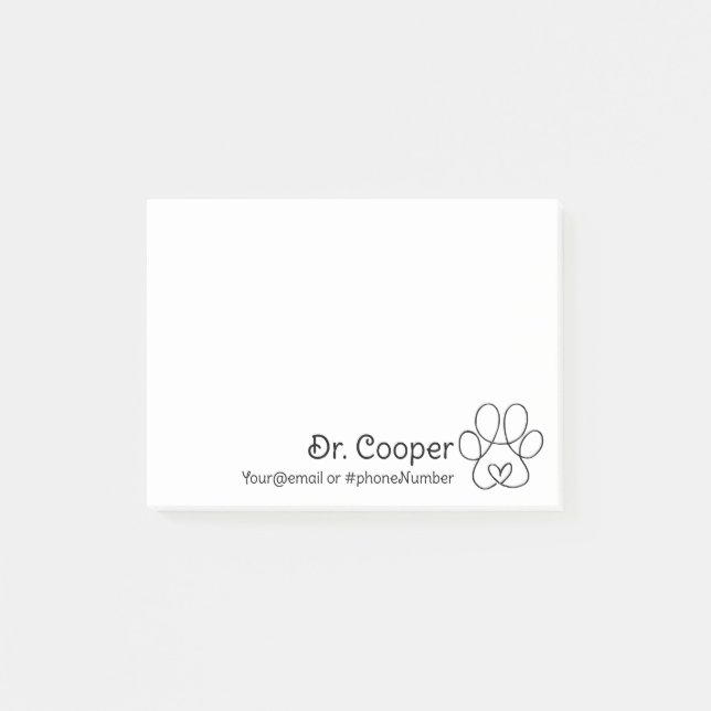 Post-it® Notes de poste personnalisées pour les vétérinaire (Devant)