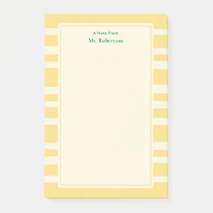 Post-it® Notes de professeur personnalisées bandes jaunes m