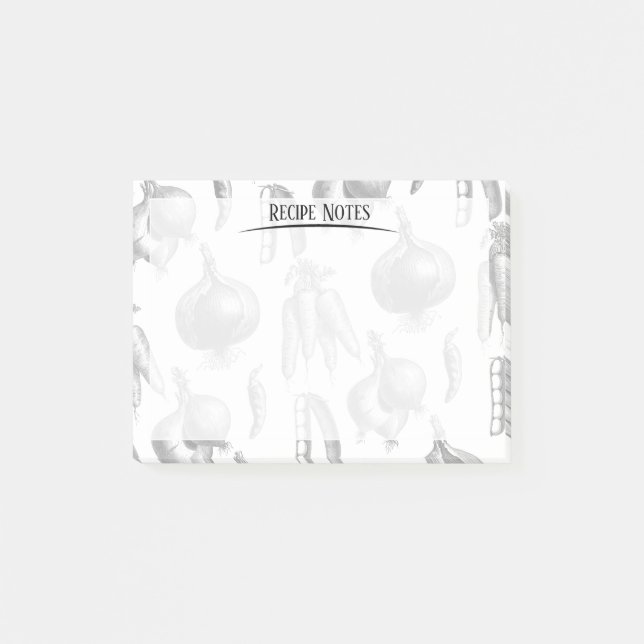 Post-it® Notes de recette du chef Légumes Cuisine Motif (Devant)
