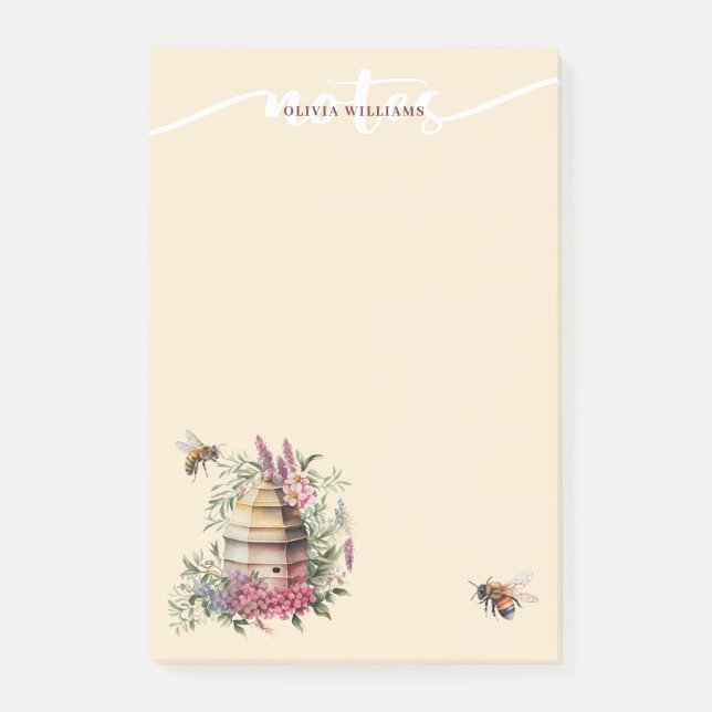 Post-it® Notes de ruche d'abeille aquarelle (Devant)