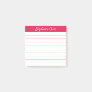 Post-it® Notes de script classiques bordées de rouge cerise