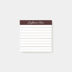 Post-it® Notes de script classiques brun chocolat