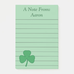 Post-it® Notes de Shamrock vert personnalisé