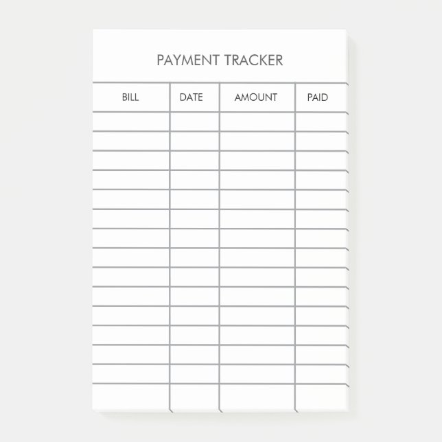 Post-it® Notes de suivi de paiement personnalisées (Devant)