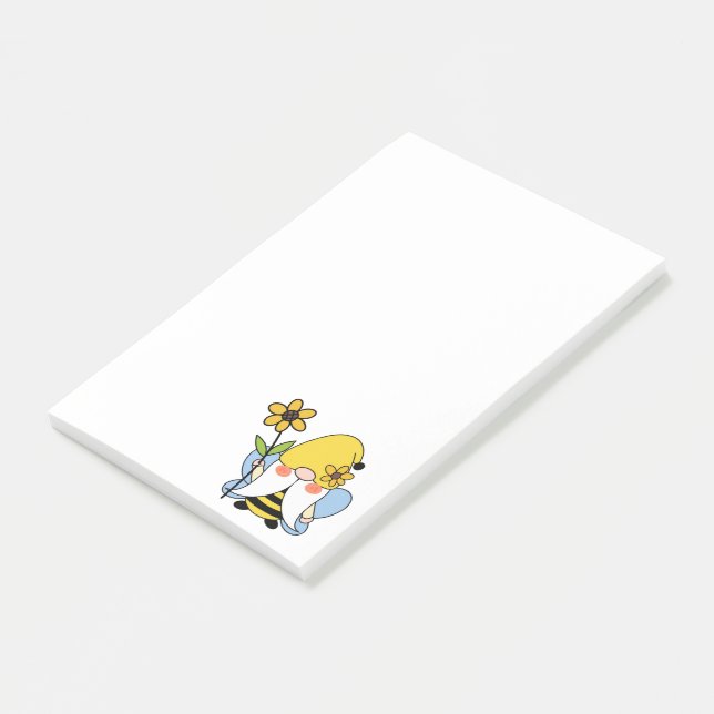 Post-it® Notes de Sunflower Bumblebee Gnome (Incliné)