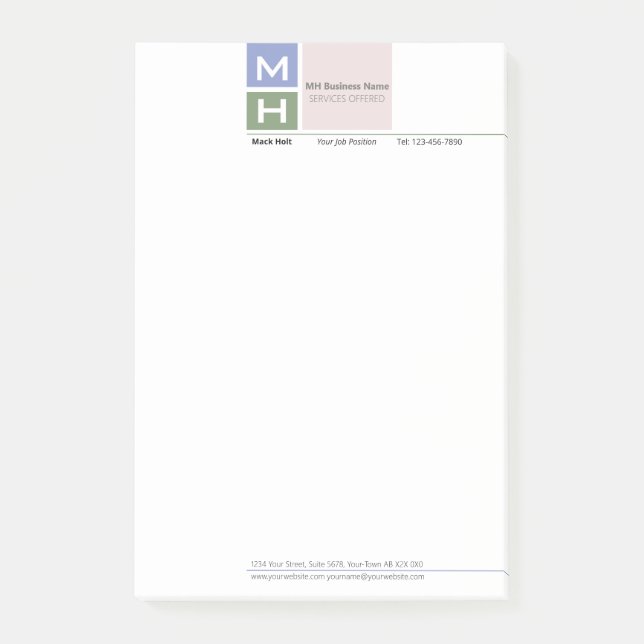 Post-it® Notes des blocs de tonalité Cool initiés (Devant)