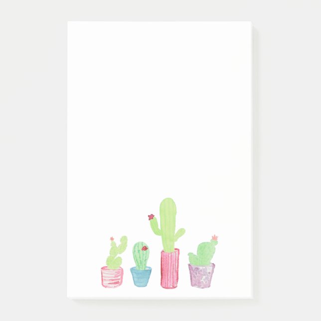Post-it® Notes des Plantes de cactus pointus en aquarelle (Devant)