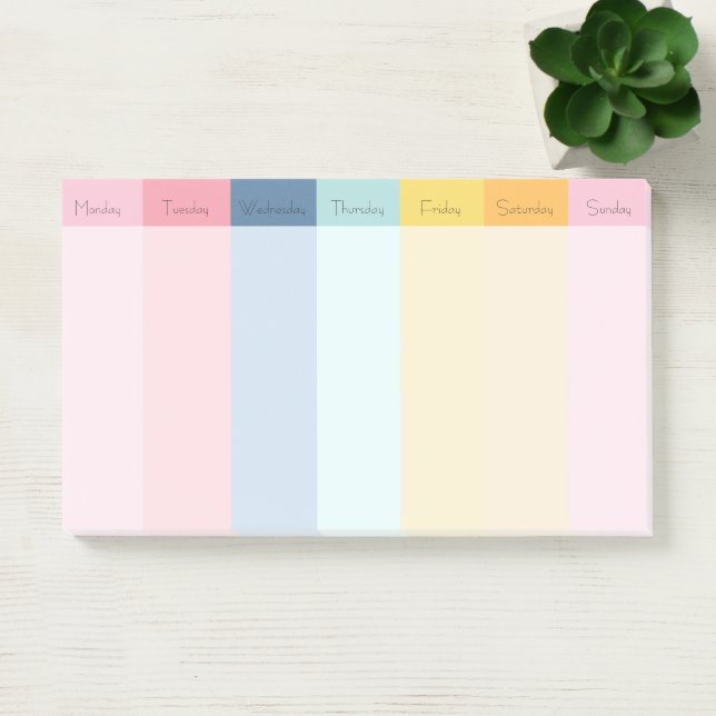 Post-it® Notes du calendrier Rainbow Weekly (Bureau)