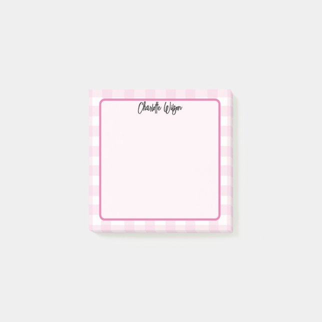 Post-it® Notes du Motif En vichy migte Pastel Rose (Devant)