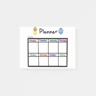 Post-it® Notes du planificateur hebdomadaire