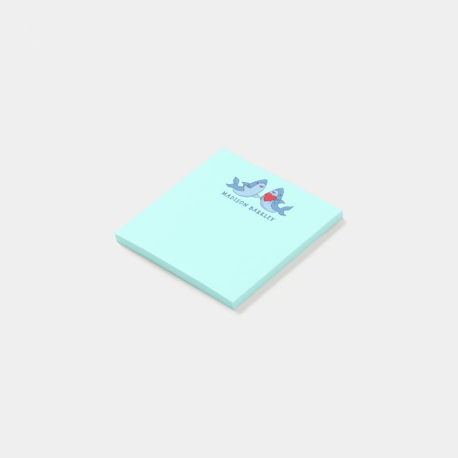 Post-it® Notes du post-it de Shark Kid's Cute Kawaii (Incliné)