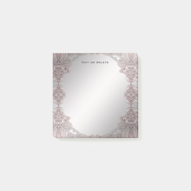 Post-it® Notes d'un billet ornemental rose (Devant)