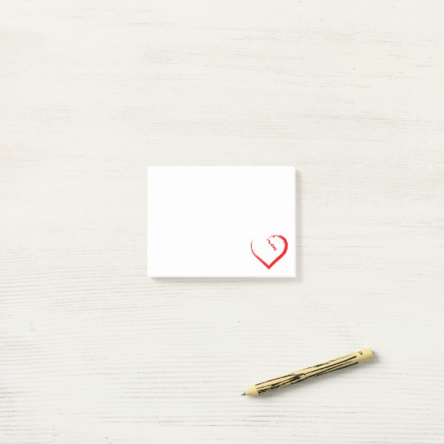 Post-it® Notes d'un post-it de coeur agréable (Sur un bureau)