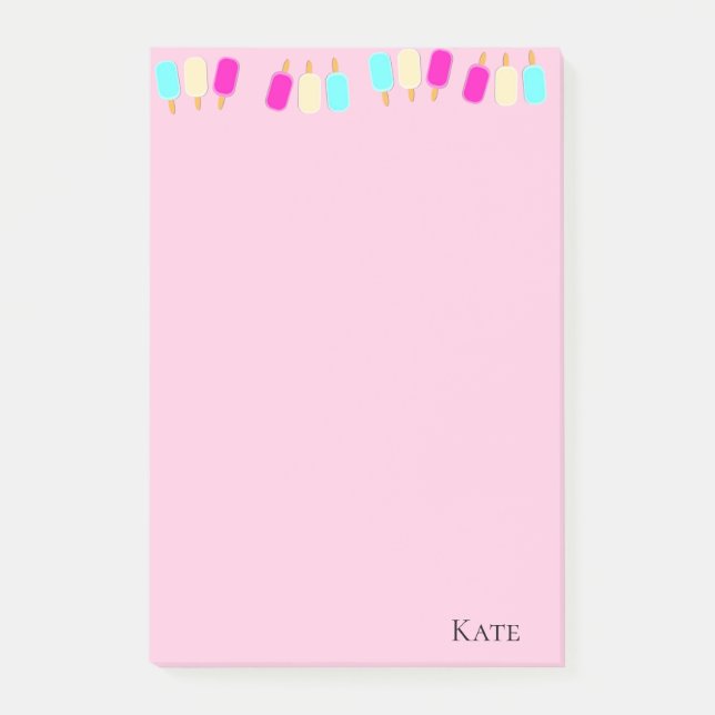 Post-it Notes Eiscreme Rosa Klebezettel (Vorderseite)