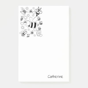 Post-it Notes Färbung Hummel Honigbiene Klebezettel